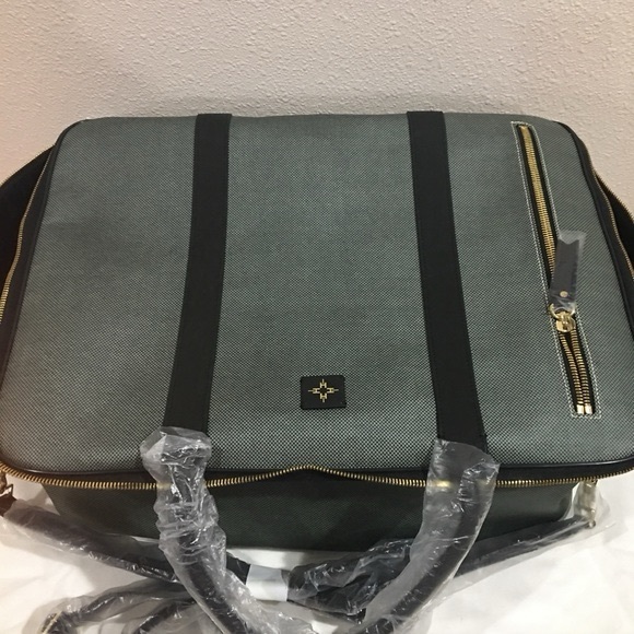 India Hicks Duke Weekender Travel Bag Grey NWT - Picture 2 of 3